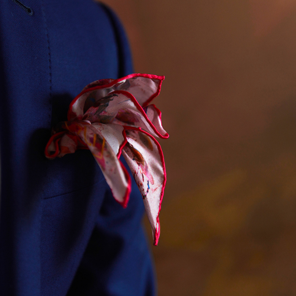 Pink High End Mulberry Silk Pocket Square | Nathon Kong